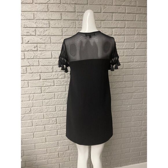 Lulu’s Black Tassel Short Sleeve Mini Dress Size XS - Picture 6 of 11